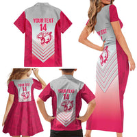 South Africa Rugby Custom Family Matching Short Sleeve Bodycon Dress and Hawaiian Shirt Come On Puma African Pattern