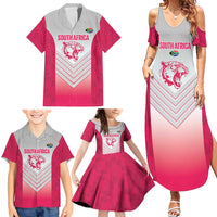 South Africa Rugby Custom Family Matching Summer Maxi Dress and Hawaiian Shirt Come On Puma African Pattern