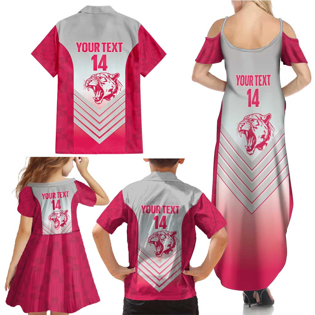 South Africa Rugby Custom Family Matching Summer Maxi Dress and Hawaiian Shirt Come On Puma African Pattern