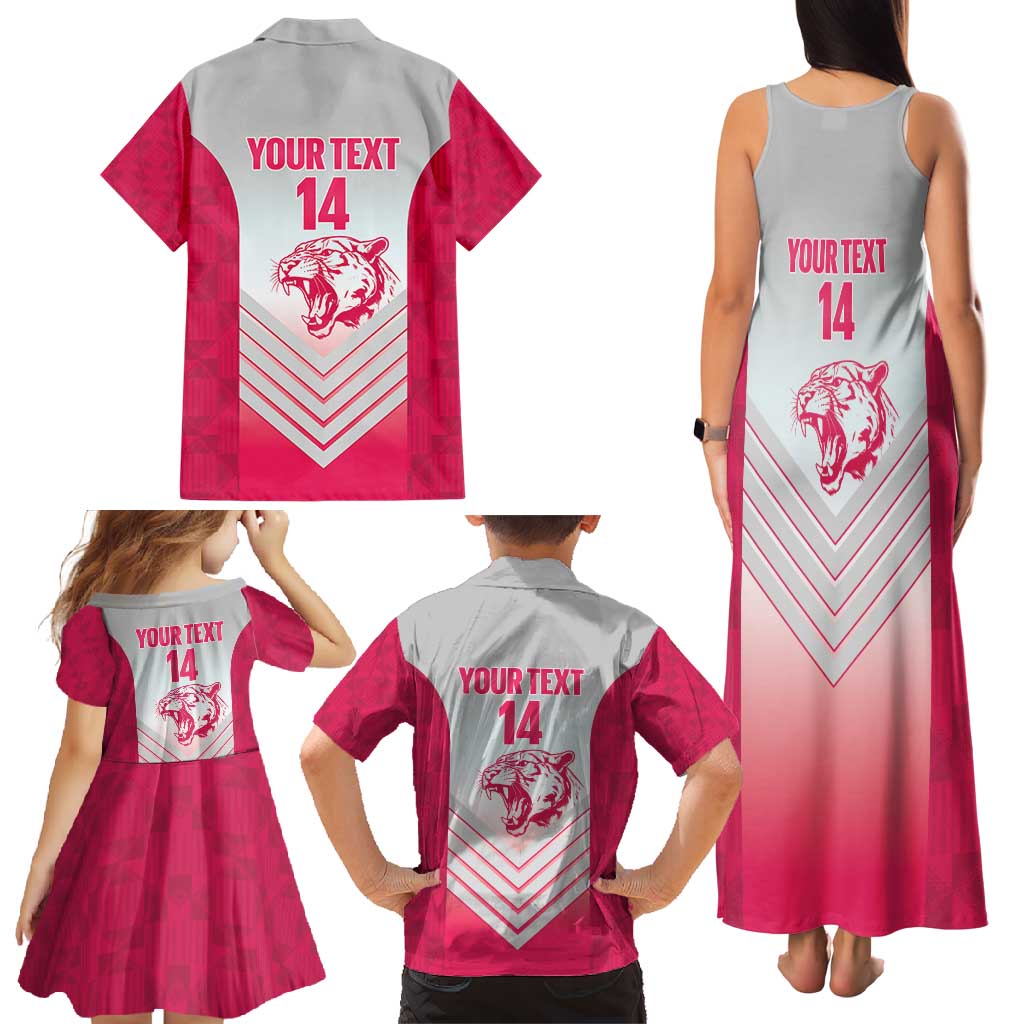 South Africa Rugby Custom Family Matching Tank Maxi Dress and Hawaiian Shirt Come On Puma African Pattern