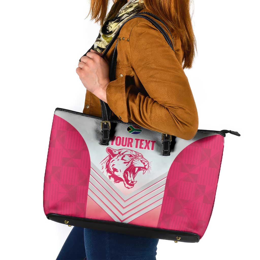 South Africa Rugby Custom Leather Tote Bag Come On Puma African Pattern