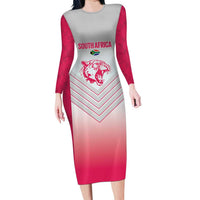 South Africa Rugby Custom Long Sleeve Bodycon Dress Come On Puma African Pattern