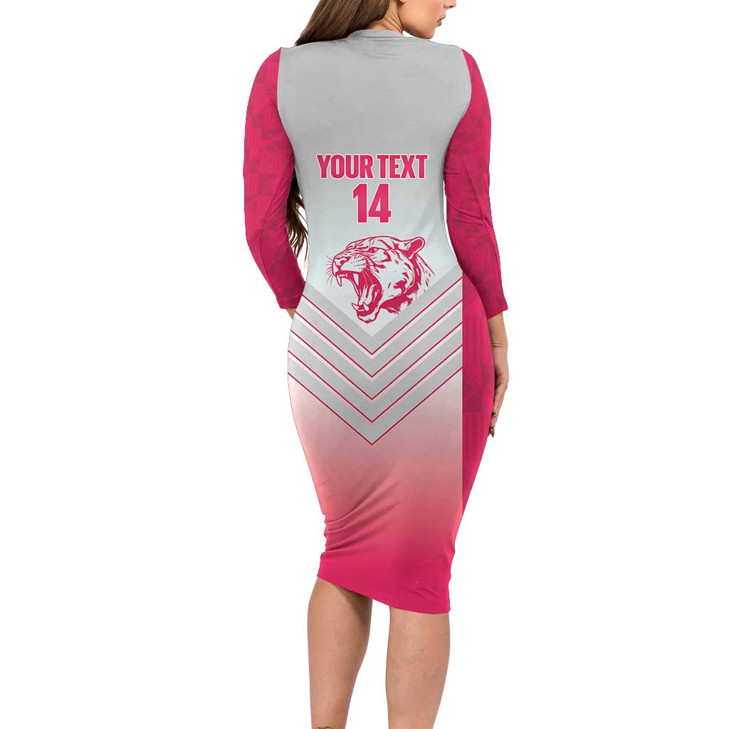 South Africa Rugby Custom Long Sleeve Bodycon Dress Come On Puma African Pattern