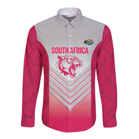 South Africa Rugby Custom Long Sleeve Button Shirt Come On Puma African Pattern