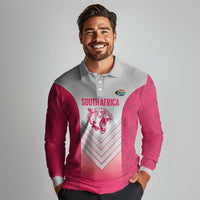 South Africa Rugby Custom Long Sleeve Polo Shirt Come On Puma African Pattern