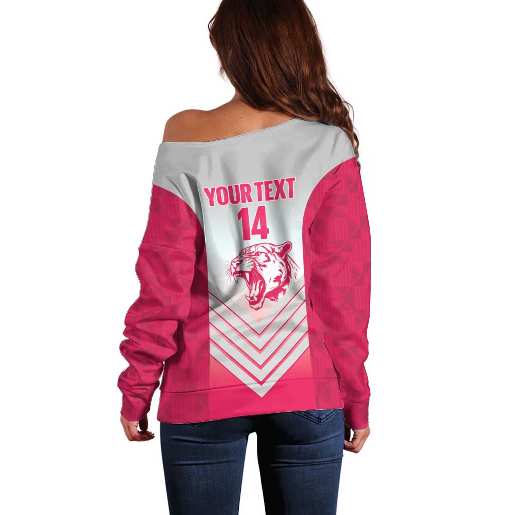 South Africa Rugby Custom Off Shoulder Sweater Come On Puma African Pattern