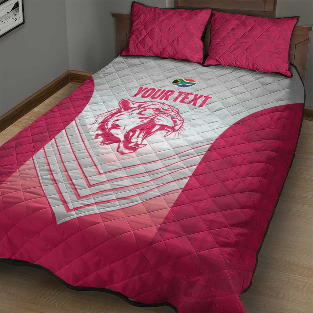 South Africa Rugby Custom Quilt Bed Set Come On Puma African Pattern