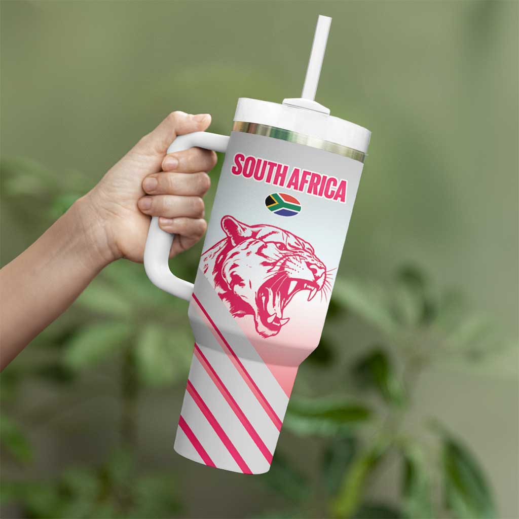 South Africa Rugby Custom Tumbler With Handle Come On Puma African Pattern