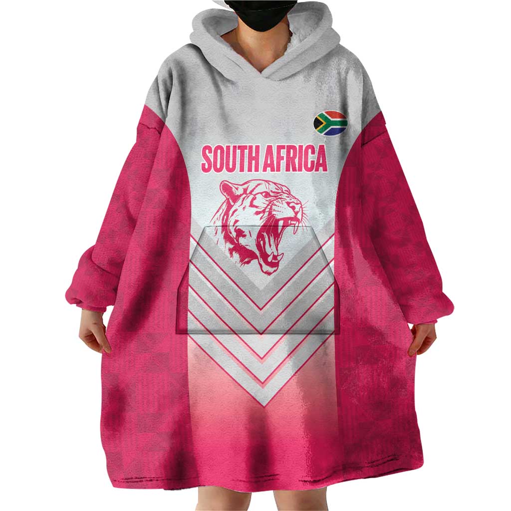 South Africa Rugby Custom Wearable Blanket Hoodie Come On Puma African Pattern