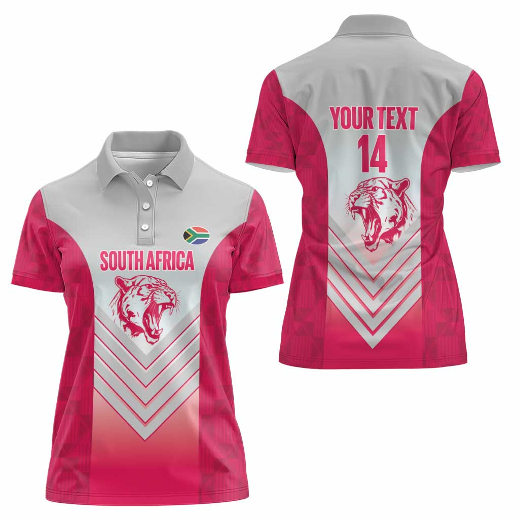South Africa Rugby Custom Women Polo Shirt Come On Puma African Pattern