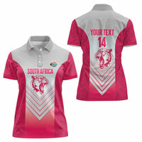 South Africa Rugby Custom Women Polo Shirt Come On Puma African Pattern