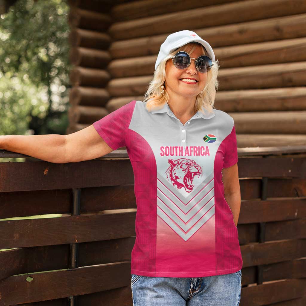 South Africa Rugby Custom Women Polo Shirt Come On Puma African Pattern