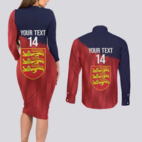 Custom Jersey Cricket Couples Matching Long Sleeve Bodycon Dress and Long Sleeve Button Shirt Go Jer Lions - Wonder Print Shop