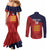 Custom Jersey Cricket Couples Matching Mermaid Dress and Long Sleeve Button Shirt Go Jer Lions - Wonder Print Shop