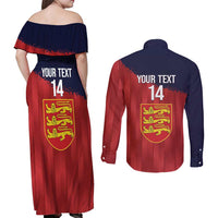 Custom Jersey Cricket Couples Matching Off Shoulder Maxi Dress and Long Sleeve Button Shirt Go Jer Lions - Wonder Print Shop