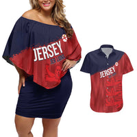 Custom Jersey Cricket Couples Matching Off Shoulder Short Dress and Hawaiian Shirt Go Jer Lions - Wonder Print Shop