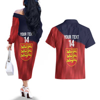 Custom Jersey Cricket Couples Matching Off The Shoulder Long Sleeve Dress and Hawaiian Shirt Go Jer Lions - Wonder Print Shop