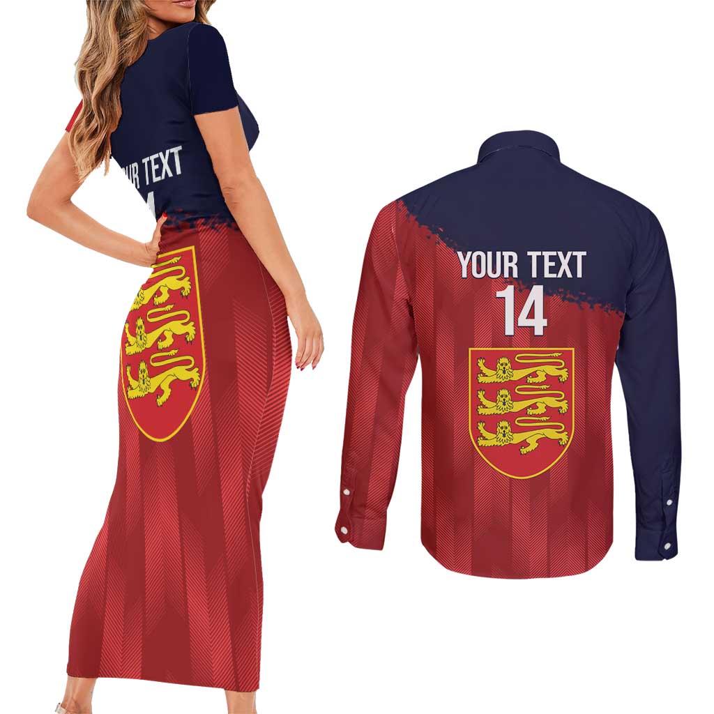 Custom Jersey Cricket Couples Matching Short Sleeve Bodycon Dress and Long Sleeve Button Shirt Go Jer Lions - Wonder Print Shop