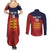 Custom Jersey Cricket Couples Matching Summer Maxi Dress and Long Sleeve Button Shirt Go Jer Lions - Wonder Print Shop