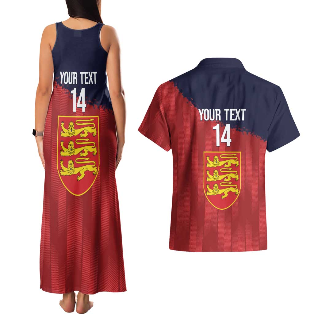 Custom Jersey Cricket Couples Matching Tank Maxi Dress and Hawaiian Shirt Go Jer Lions - Wonder Print Shop