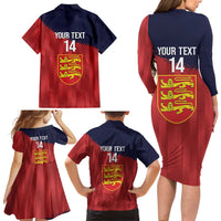 Custom Jersey Cricket Family Matching Long Sleeve Bodycon Dress and Hawaiian Shirt Go Jer Lions - Wonder Print Shop