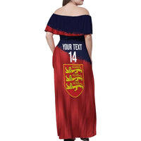 Custom Jersey Cricket Family Matching Off Shoulder Maxi Dress and Hawaiian Shirt Go Jer Lions - Wonder Print Shop