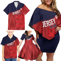 Custom Jersey Cricket Family Matching Off Shoulder Short Dress and Hawaiian Shirt Go Jer Lions - Wonder Print Shop
