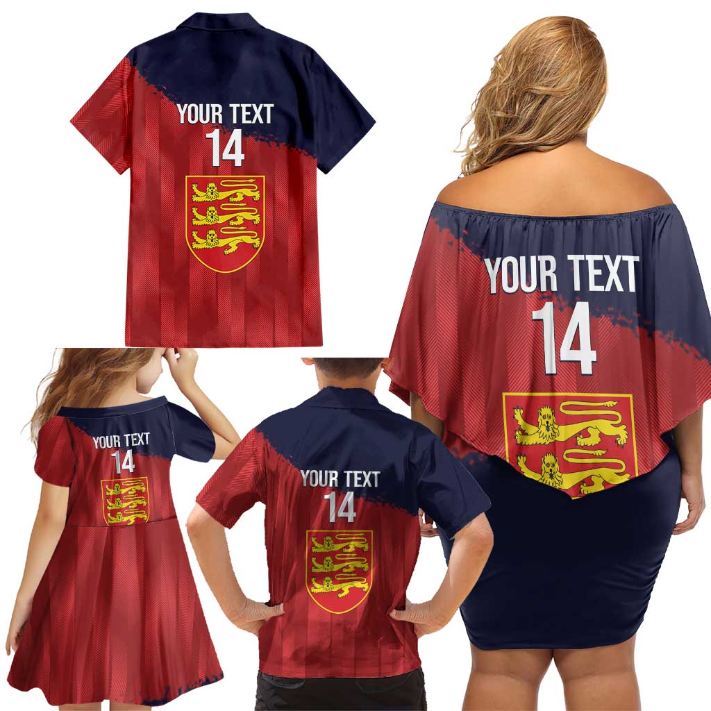Custom Jersey Cricket Family Matching Off Shoulder Short Dress and Hawaiian Shirt Go Jer Lions - Wonder Print Shop