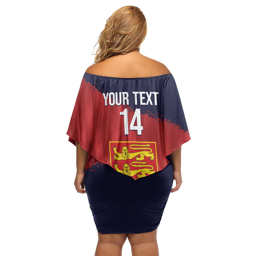Custom Jersey Cricket Family Matching Off Shoulder Short Dress and Hawaiian Shirt Go Jer Lions - Wonder Print Shop
