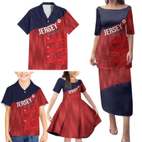 Custom Jersey Cricket Family Matching Puletasi and Hawaiian Shirt Go Jer Lions - Wonder Print Shop