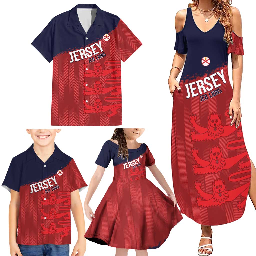 Custom Jersey Cricket Family Matching Summer Maxi Dress and Hawaiian Shirt Go Jer Lions - Wonder Print Shop