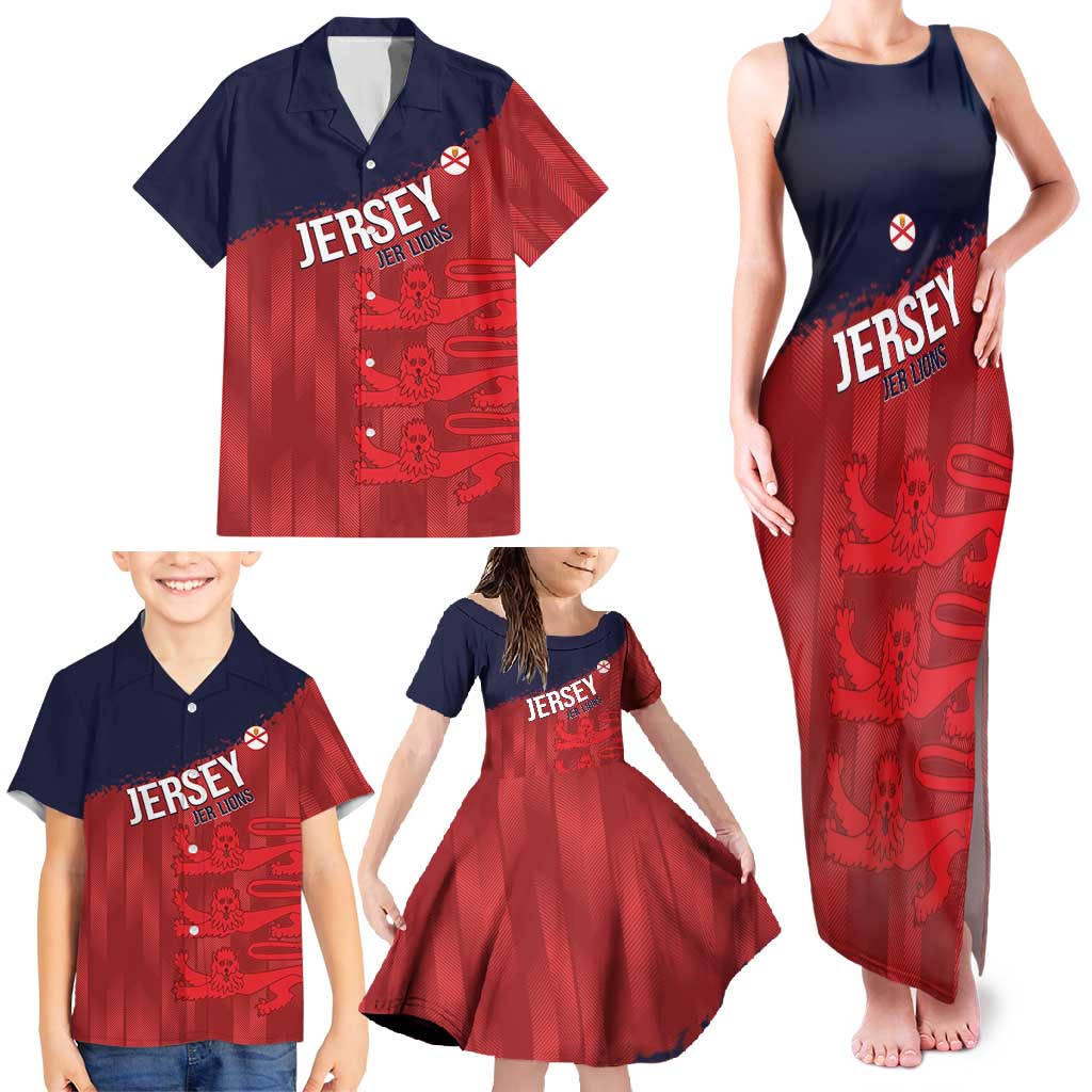 Custom Jersey Cricket Family Matching Tank Maxi Dress and Hawaiian Shirt Go Jer Lions - Wonder Print Shop