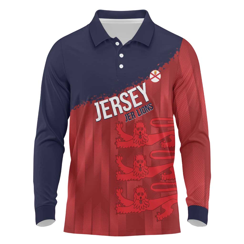 Custom Jersey Cricket Long Sleeve Polo Shirt Go Jer Lions - Wonder Print Shop