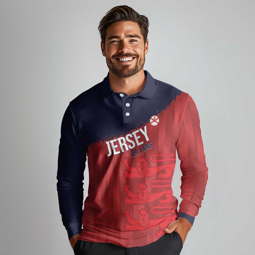 Custom Jersey Cricket Long Sleeve Polo Shirt Go Jer Lions - Wonder Print Shop