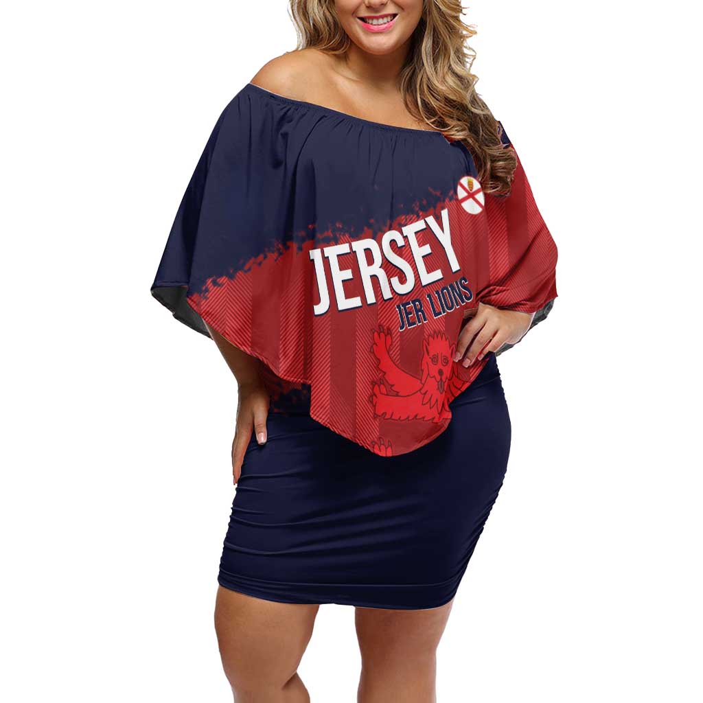 Custom Jersey Cricket Off Shoulder Short Dress Go Jer Lions - Wonder Print Shop