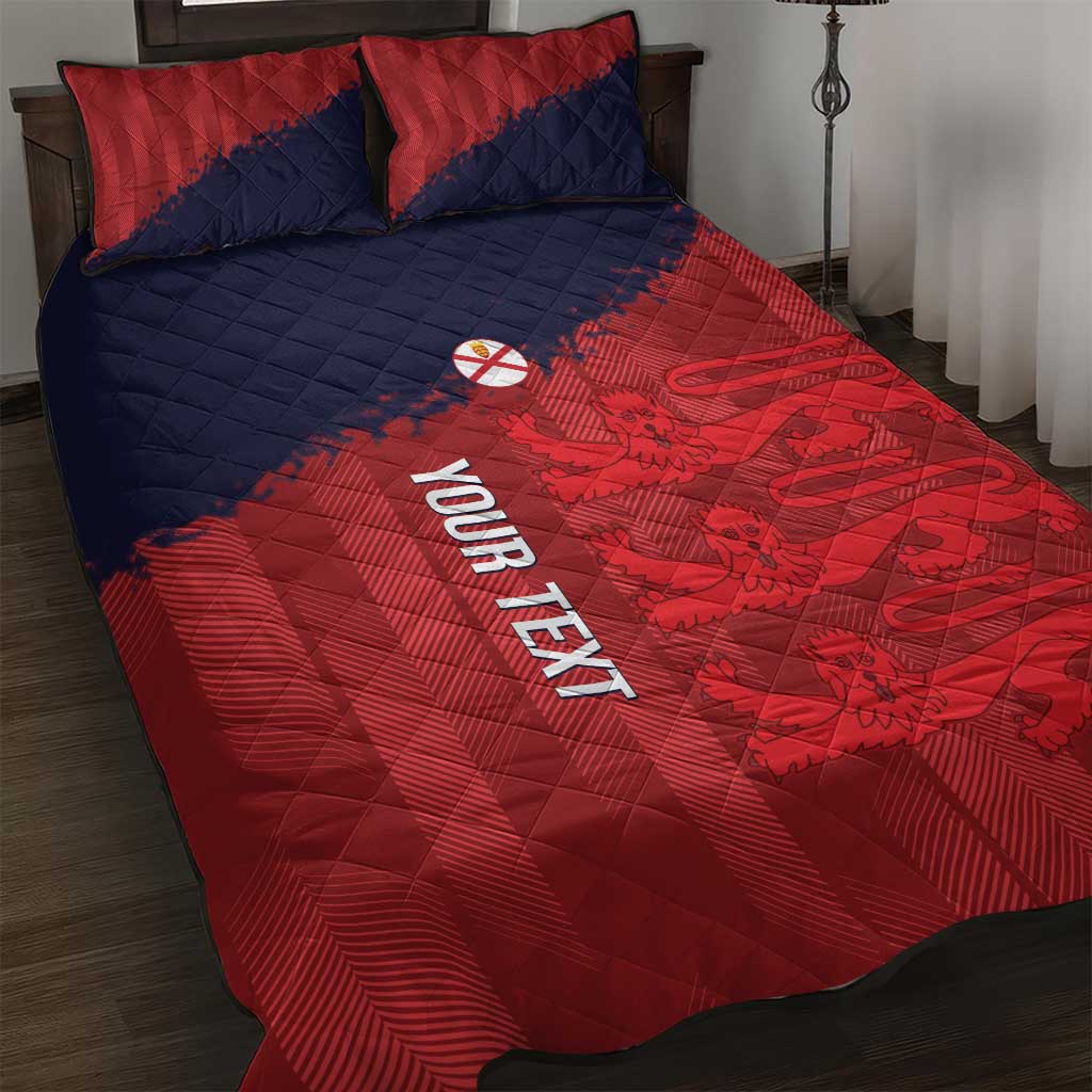 Custom Jersey Cricket Quilt Bed Set Go Jer Lions - Wonder Print Shop