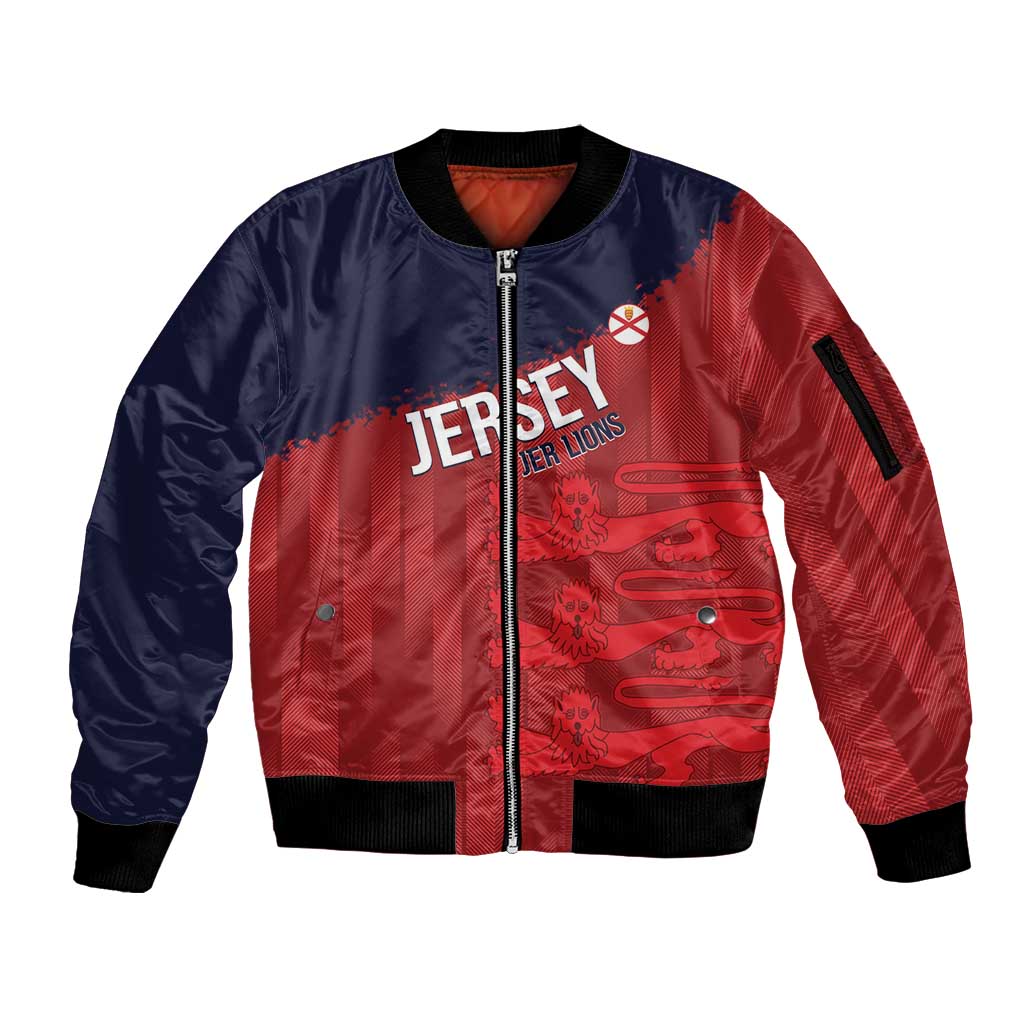 Custom Jersey Cricket Sleeve Zip Bomber Jacket Go Jer Lions - Wonder Print Shop