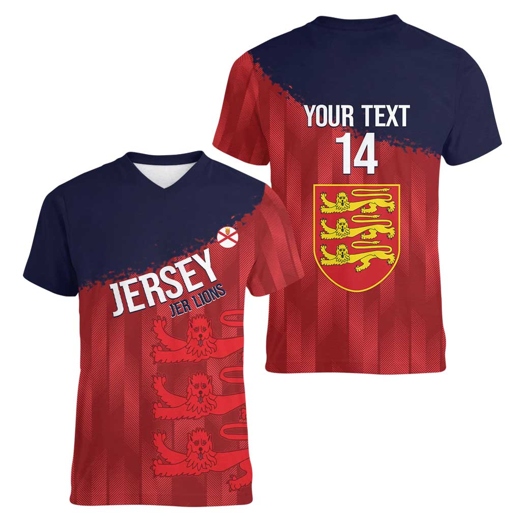 Custom Jersey Cricket Women V-Neck T-Shirt Go Jer Lions - Wonder Print Shop