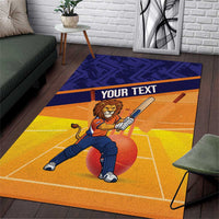Custom Netherlands Cricket Area Rug Go Flying Dutchmen Lion Mascot - Wonder Print Shop