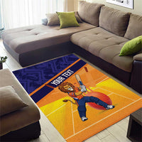 Custom Netherlands Cricket Area Rug Go Flying Dutchmen Lion Mascot - Wonder Print Shop