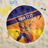 Custom Netherlands Cricket Beach Blanket Go Flying Dutchmen Lion Mascot - Wonder Print Shop