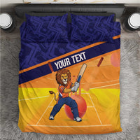 Custom Netherlands Cricket Bedding Set Go Flying Dutchmen Lion Mascot - Wonder Print Shop