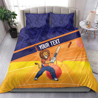 Custom Netherlands Cricket Bedding Set Go Flying Dutchmen Lion Mascot - Wonder Print Shop