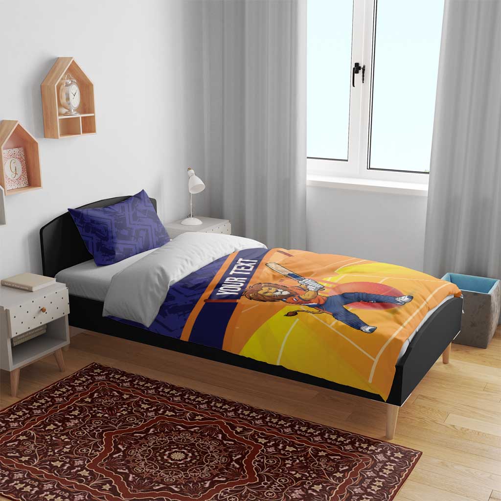 Custom Netherlands Cricket Bedding Set Go Flying Dutchmen Lion Mascot - Wonder Print Shop