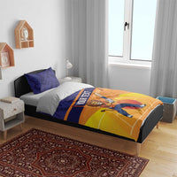 Custom Netherlands Cricket Bedding Set Go Flying Dutchmen Lion Mascot - Wonder Print Shop