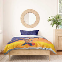 Custom Netherlands Cricket Bedding Set Go Flying Dutchmen Lion Mascot - Wonder Print Shop