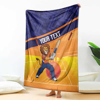 Custom Netherlands Cricket Blanket Go Flying Dutchmen Lion Mascot - Wonder Print Shop