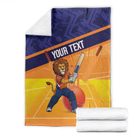 Custom Netherlands Cricket Blanket Go Flying Dutchmen Lion Mascot - Wonder Print Shop