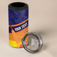 Custom Netherlands Cricket 4 in 1 Can Cooler Tumbler Go Flying Dutchmen Lion Mascot - Wonder Print Shop