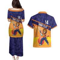 Custom Netherlands Cricket Couples Matching Puletasi and Hawaiian Shirt Go Flying Dutchmen Lion Mascot - Wonder Print Shop